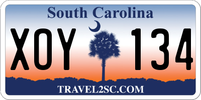 SC license plate XOY134