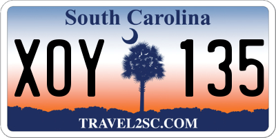 SC license plate XOY135