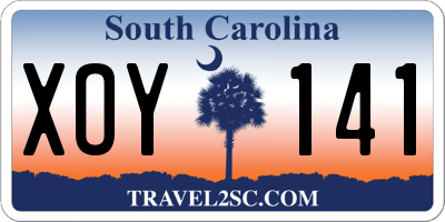 SC license plate XOY141