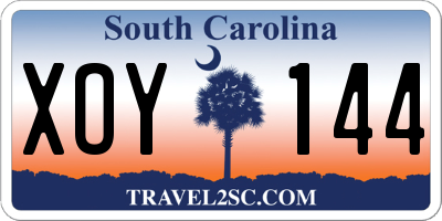 SC license plate XOY144