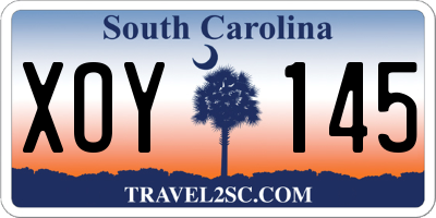SC license plate XOY145
