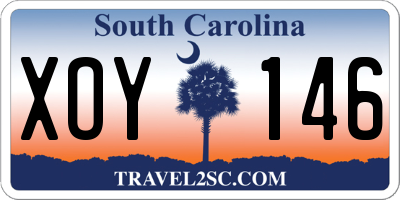 SC license plate XOY146