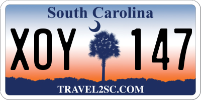 SC license plate XOY147