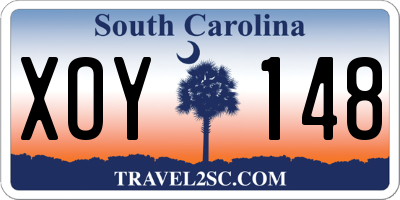 SC license plate XOY148