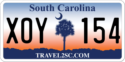 SC license plate XOY154