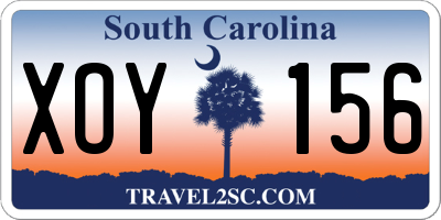 SC license plate XOY156