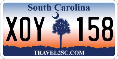 SC license plate XOY158