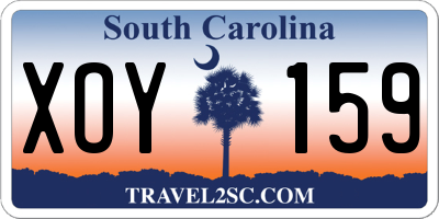 SC license plate XOY159