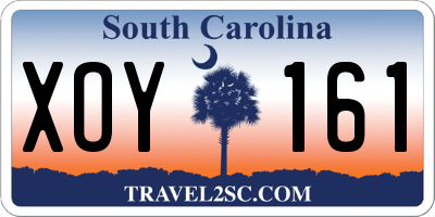 SC license plate XOY161