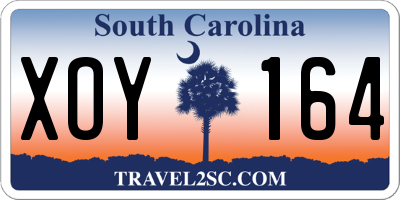 SC license plate XOY164