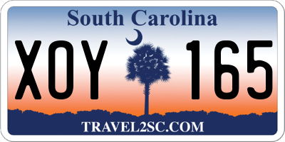 SC license plate XOY165