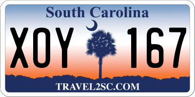 SC license plate XOY167