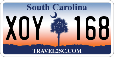 SC license plate XOY168
