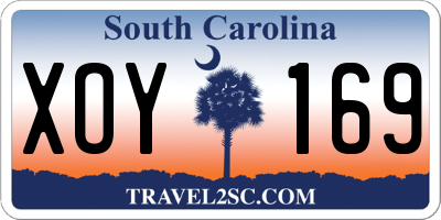 SC license plate XOY169