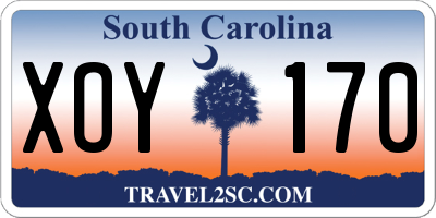 SC license plate XOY170