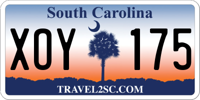 SC license plate XOY175