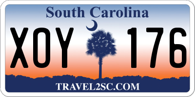 SC license plate XOY176