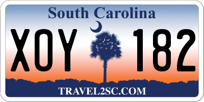SC license plate XOY182