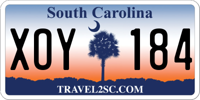 SC license plate XOY184