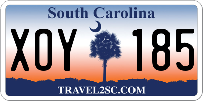 SC license plate XOY185