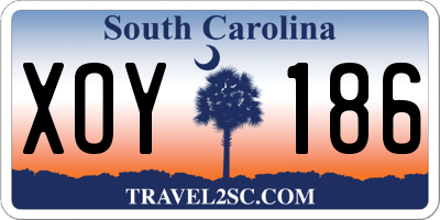 SC license plate XOY186