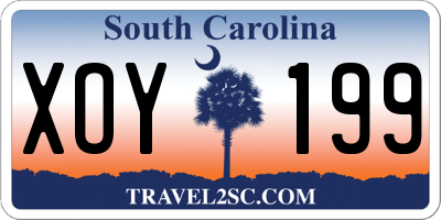 SC license plate XOY199