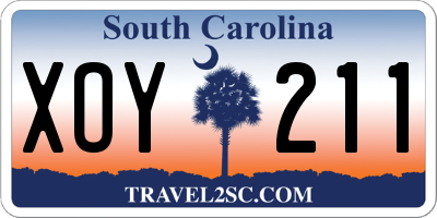 SC license plate XOY211
