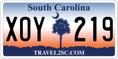 SC license plate XOY219