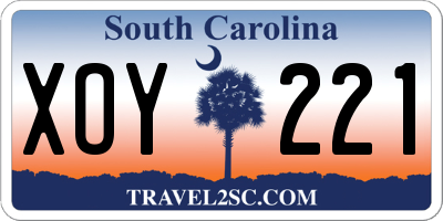 SC license plate XOY221