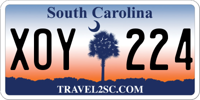 SC license plate XOY224