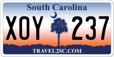 SC license plate XOY237