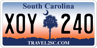 SC license plate XOY240