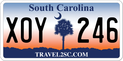 SC license plate XOY246