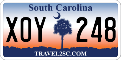 SC license plate XOY248