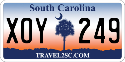 SC license plate XOY249