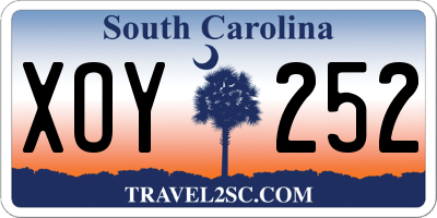 SC license plate XOY252