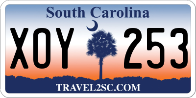 SC license plate XOY253