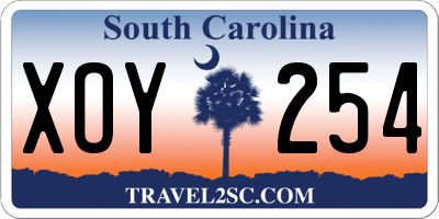 SC license plate XOY254