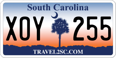 SC license plate XOY255