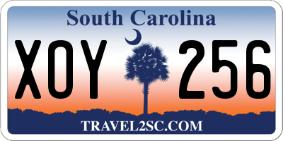 SC license plate XOY256