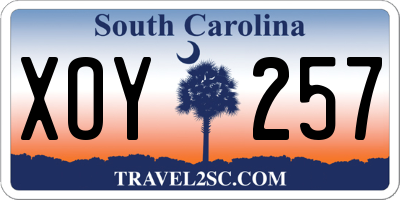 SC license plate XOY257