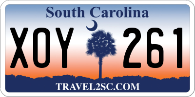 SC license plate XOY261