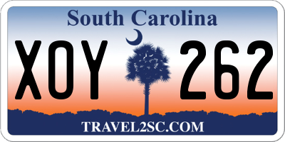 SC license plate XOY262