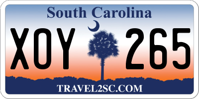 SC license plate XOY265
