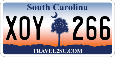 SC license plate XOY266