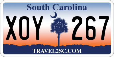SC license plate XOY267
