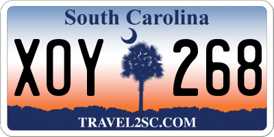 SC license plate XOY268