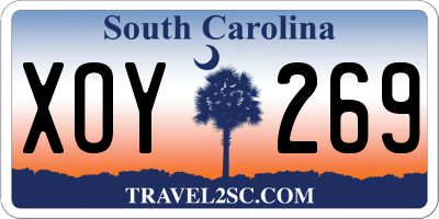 SC license plate XOY269