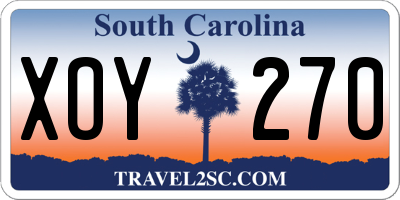 SC license plate XOY270
