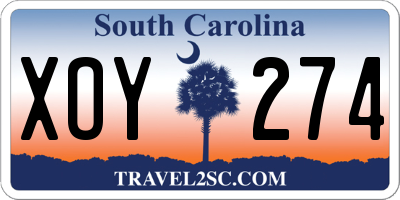 SC license plate XOY274